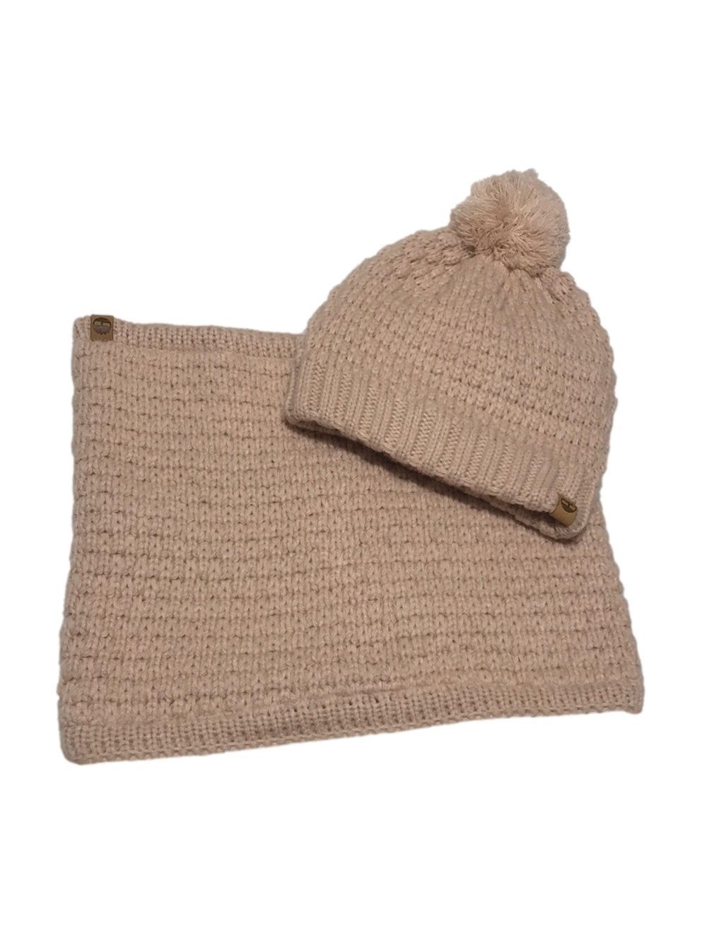 Timberland Knit Beanie And Gaiter Set - Pink
